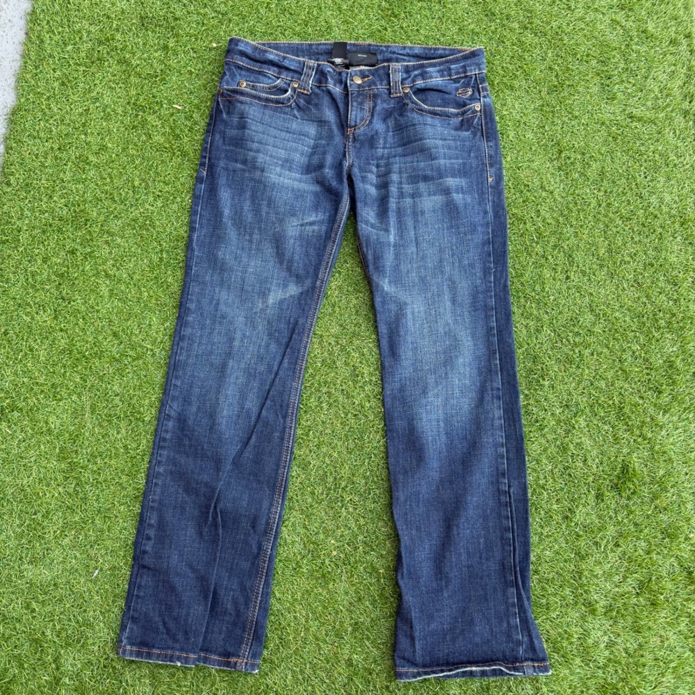 Harley Davidson Bootcut Jeans Womens Size 12 Dark Wash Biker Grunge Streetwear